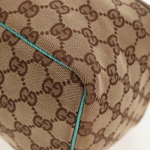 GUCCI GG Canvas Vanity Pouch Beige 124540 Auth BA8615V - Picture 4 of 16